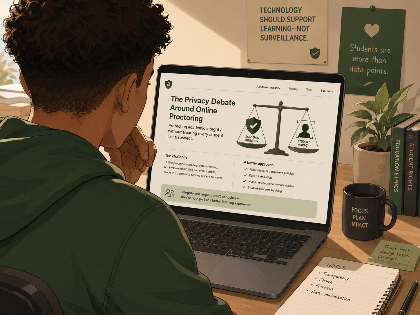 Guardians or Spies? Balancing Student Privacy and Integrity in Online Proctoring